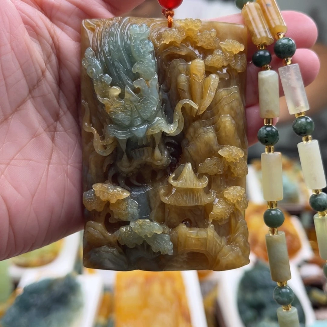 岫玉未镶嵌挂件挂件