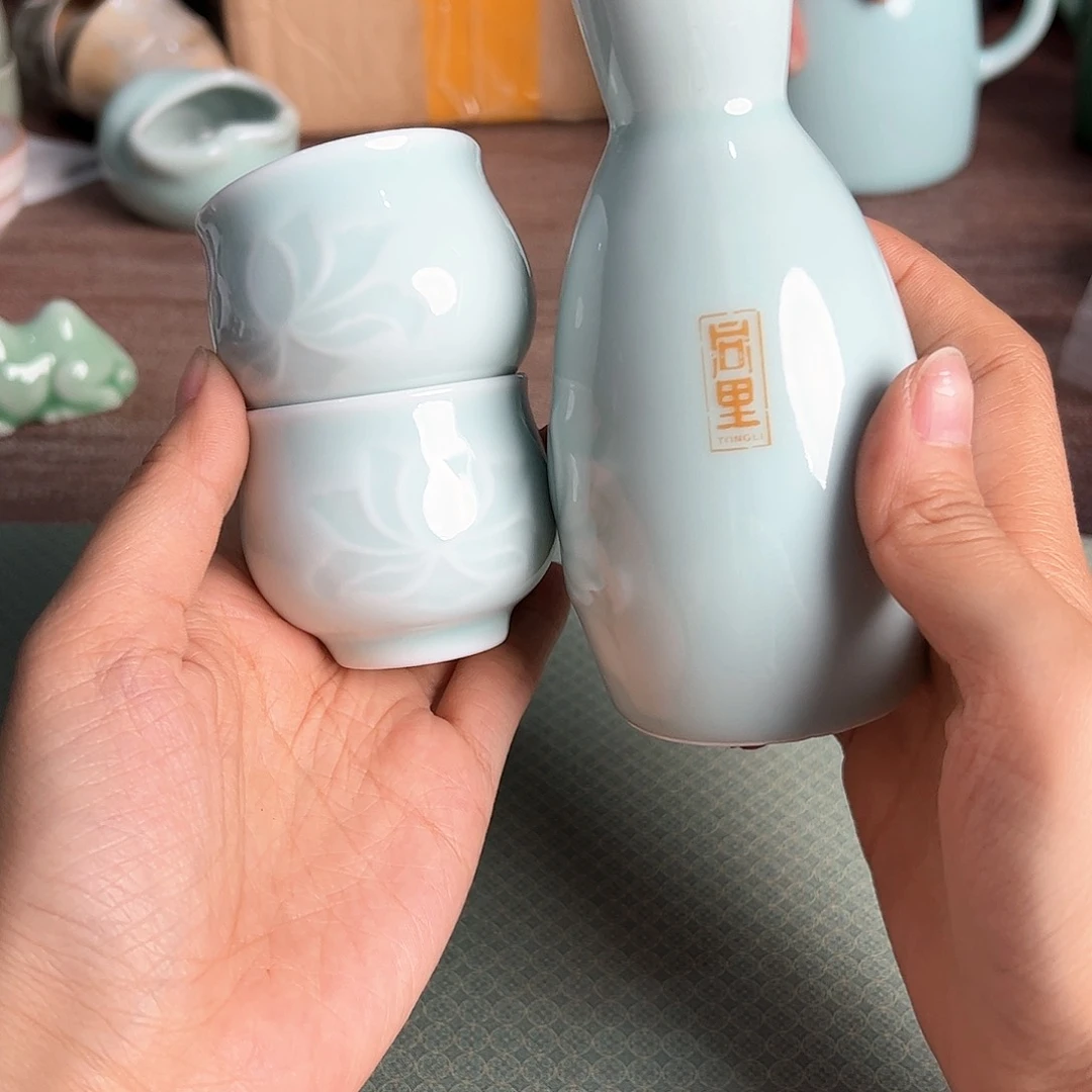 龙泉云间青瓷小米茶器