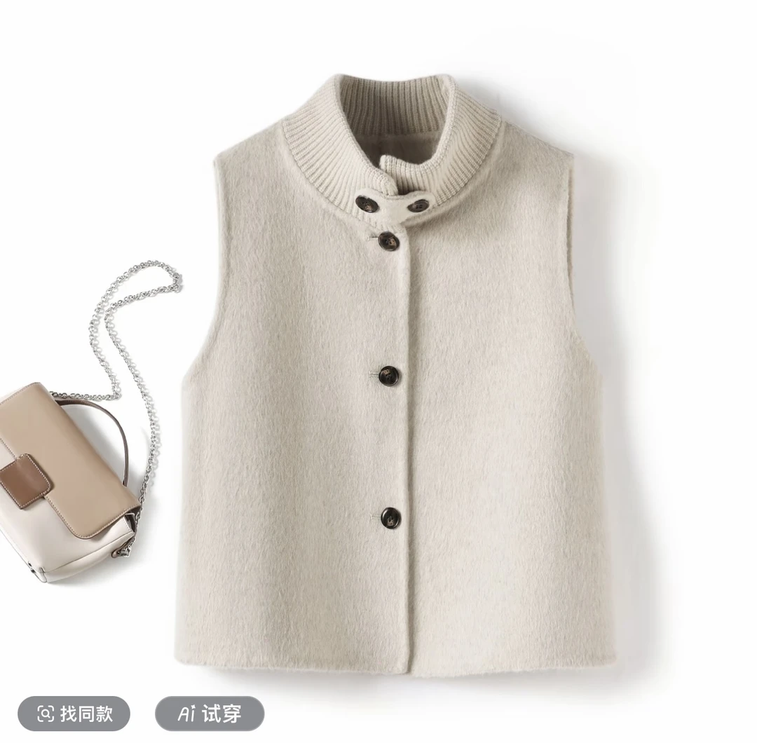 D22双面保暖百搭风春秋冬季秋季休闲立领秋冬短款马夹