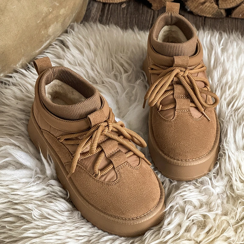 大头面包雪地靴男2025冬季新款加绒保暖东北棉鞋厚底增高情侣靴子