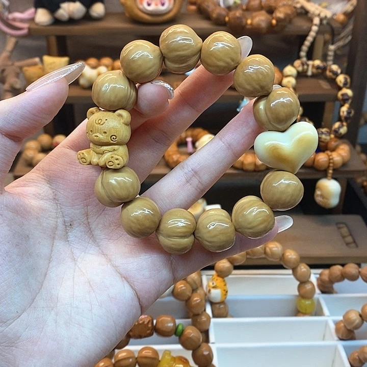 开***2猴头核桃手串小熊爱心屁桃