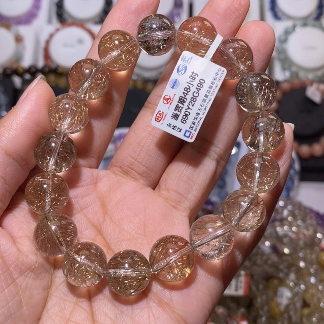 【闪购商品】发晶手串未镶嵌猜***谁银发12.5m