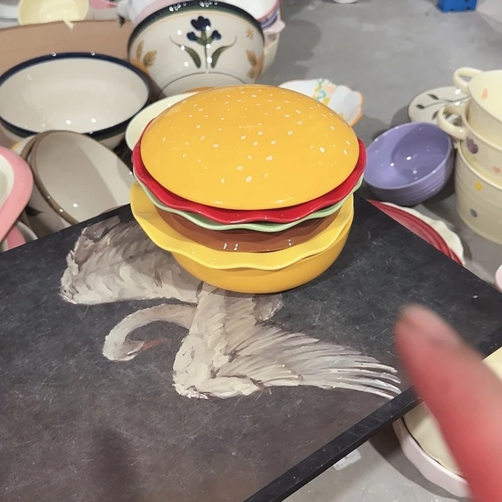瓷片汉堡6件套正品
