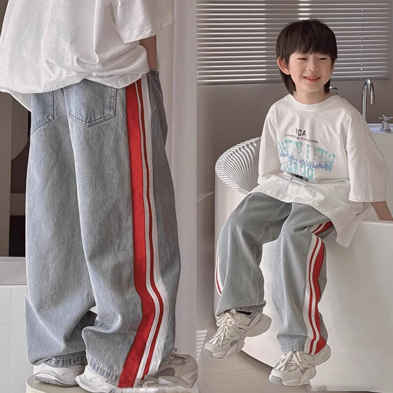 男童牛仔裤2025春夏新品中大童宽松春季长裤微阔休闲裤薄款直筒裤