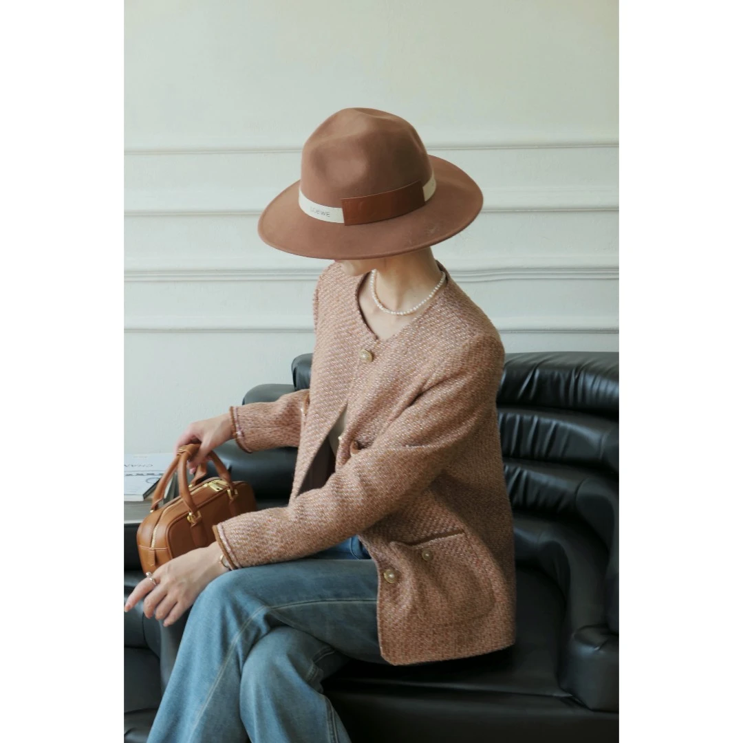 LL【莫奈玫瑰】羽绒服冬新款气质名媛高级感显瘦小香风外套