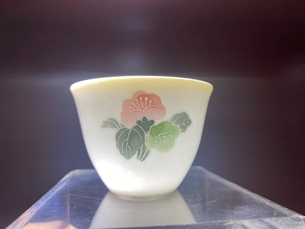 醴陵群力70年代大球泥功夫杯家用陶瓷釉下彩白瓷纯手工精美茶杯