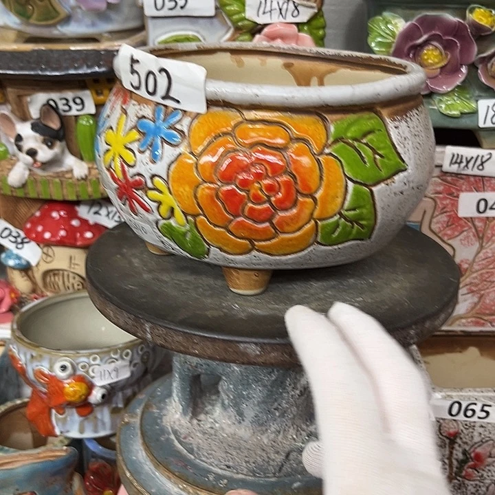 粗陶材质多肉花盆