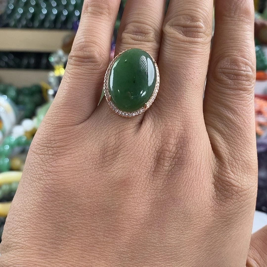 和田玉（碧玉）未镶嵌戒指