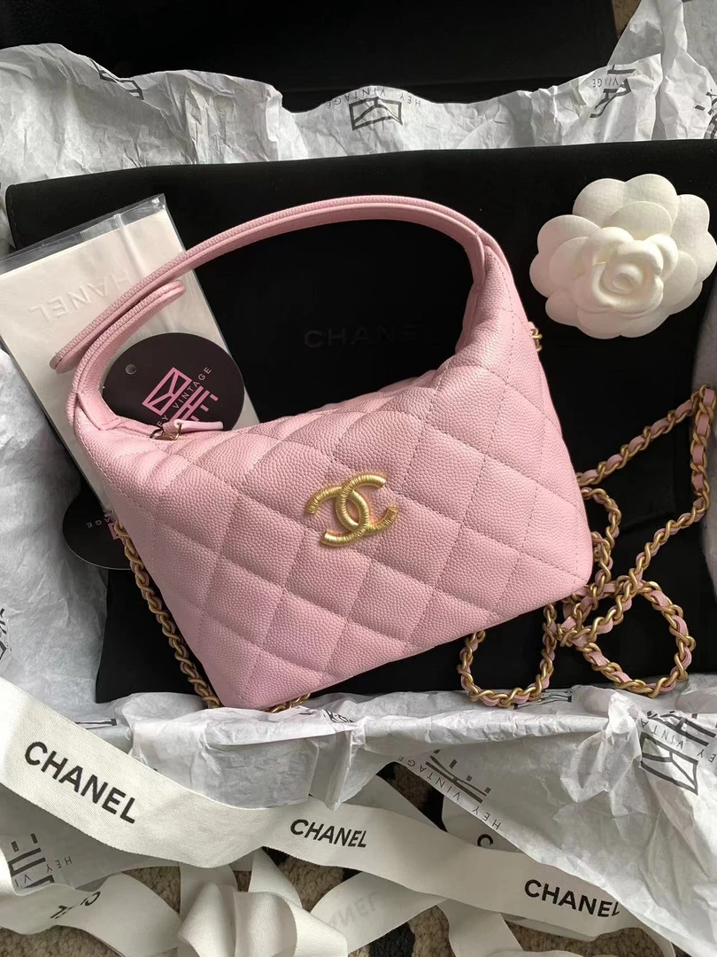 全新未使用 Chanel/香奈儿 25p 拉丝金扣饭盒包 芯片款 12503152