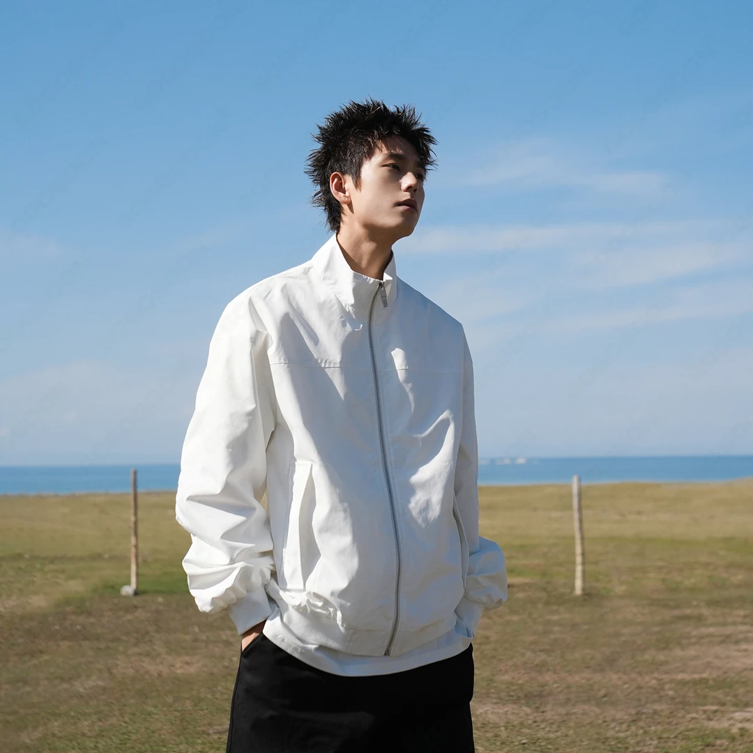 清仓GOGOSOON2025秋季防泼水夹克男百搭双拉链立领双开门男生外套