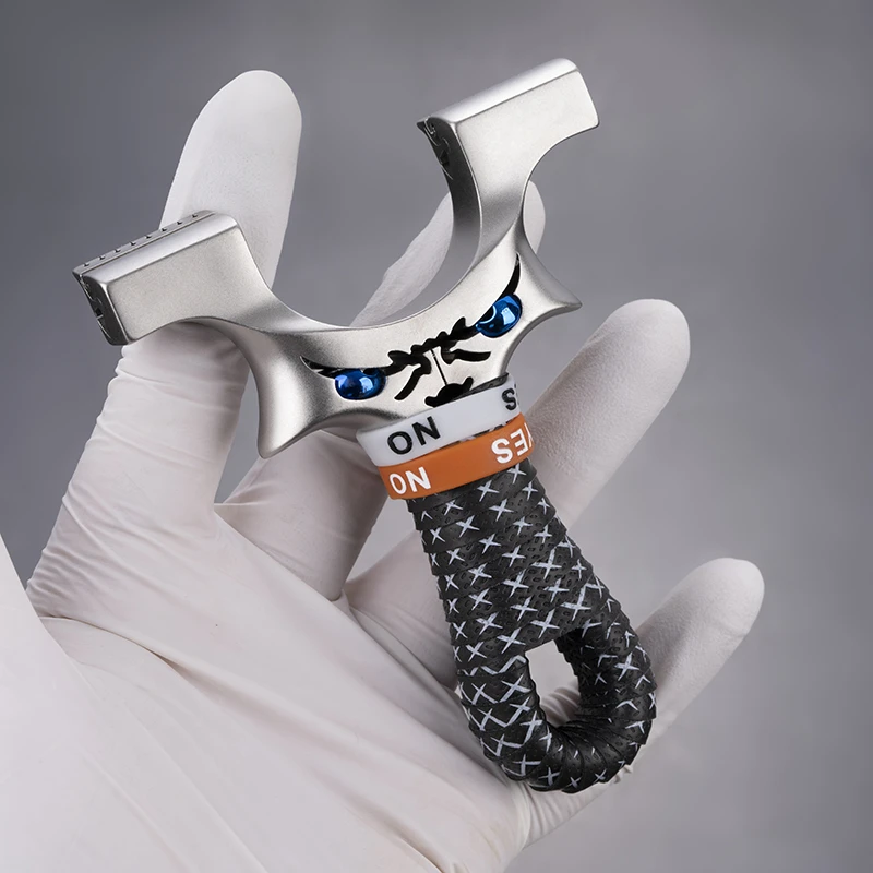 不锈钢龙齿弹弓直板小怪兽高颜值户外竞技暗扣设计解压扁皮筋玩具