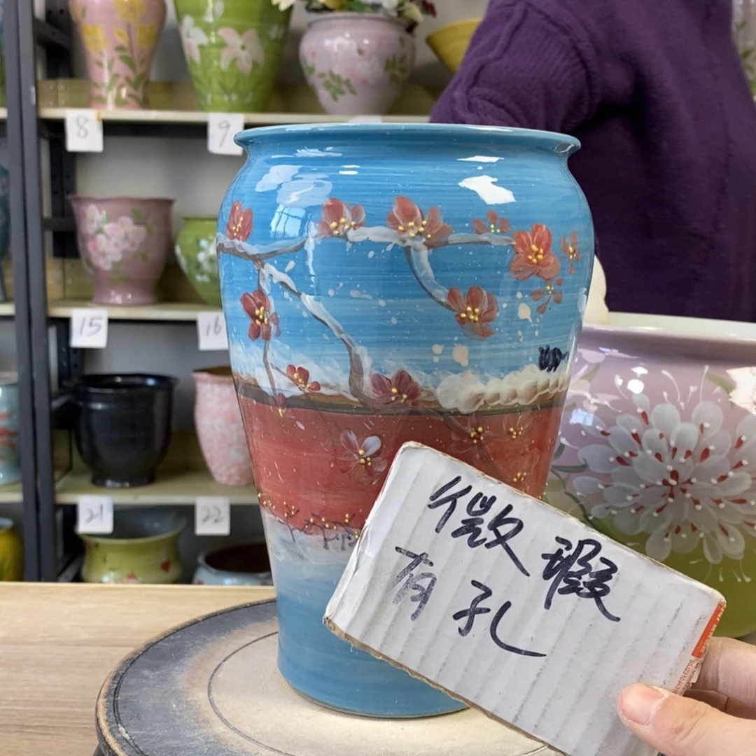 景德镇手工手绘陶瓷花盆