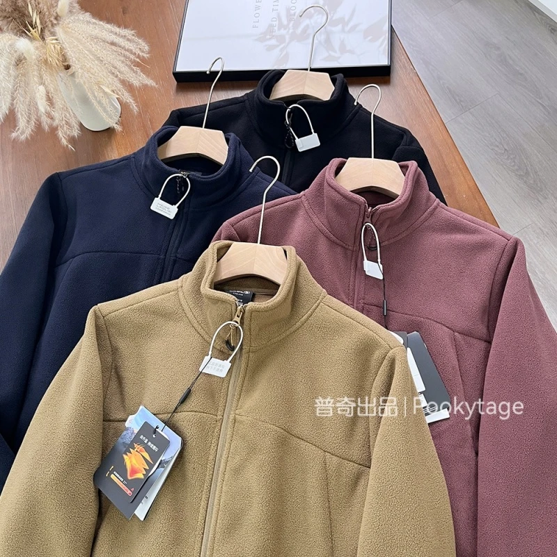 恒温发热！双面摇粒绒！秋冬男女同款纯色百搭抓绒衣拉链外套夹克