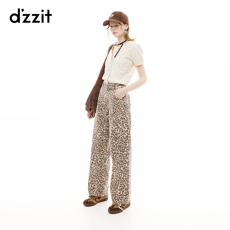 【商场同款新品】dzzit地素短袖针织衫25秋V领开衫上衣女3J3E525