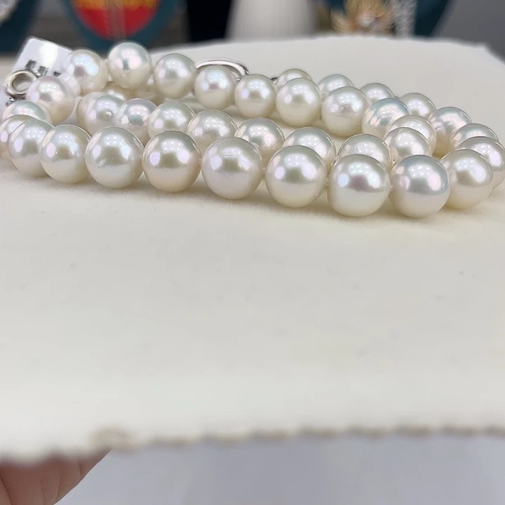 淡水珍珠银S925镶嵌颈饰10➕极光炫彩高品