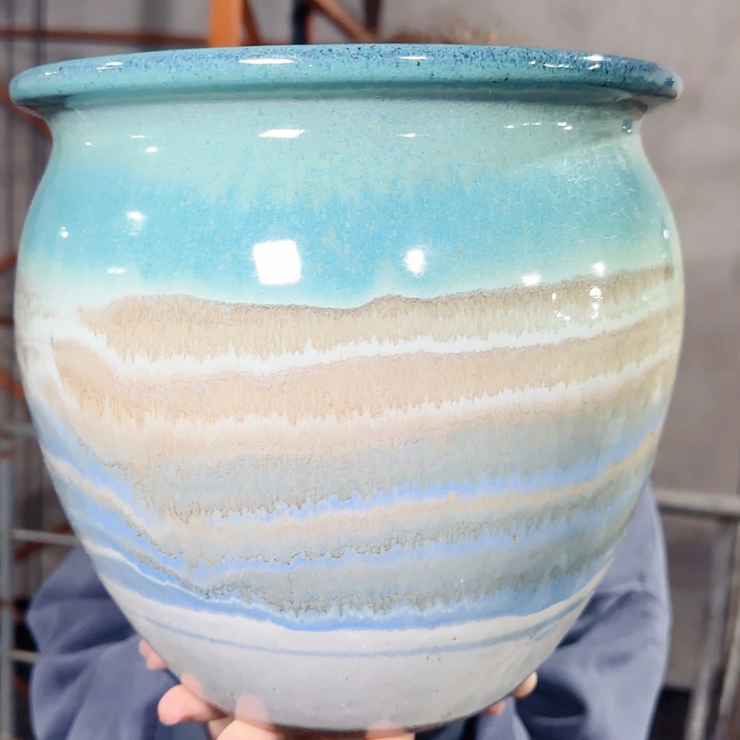 紫砂花盆高23口24.5