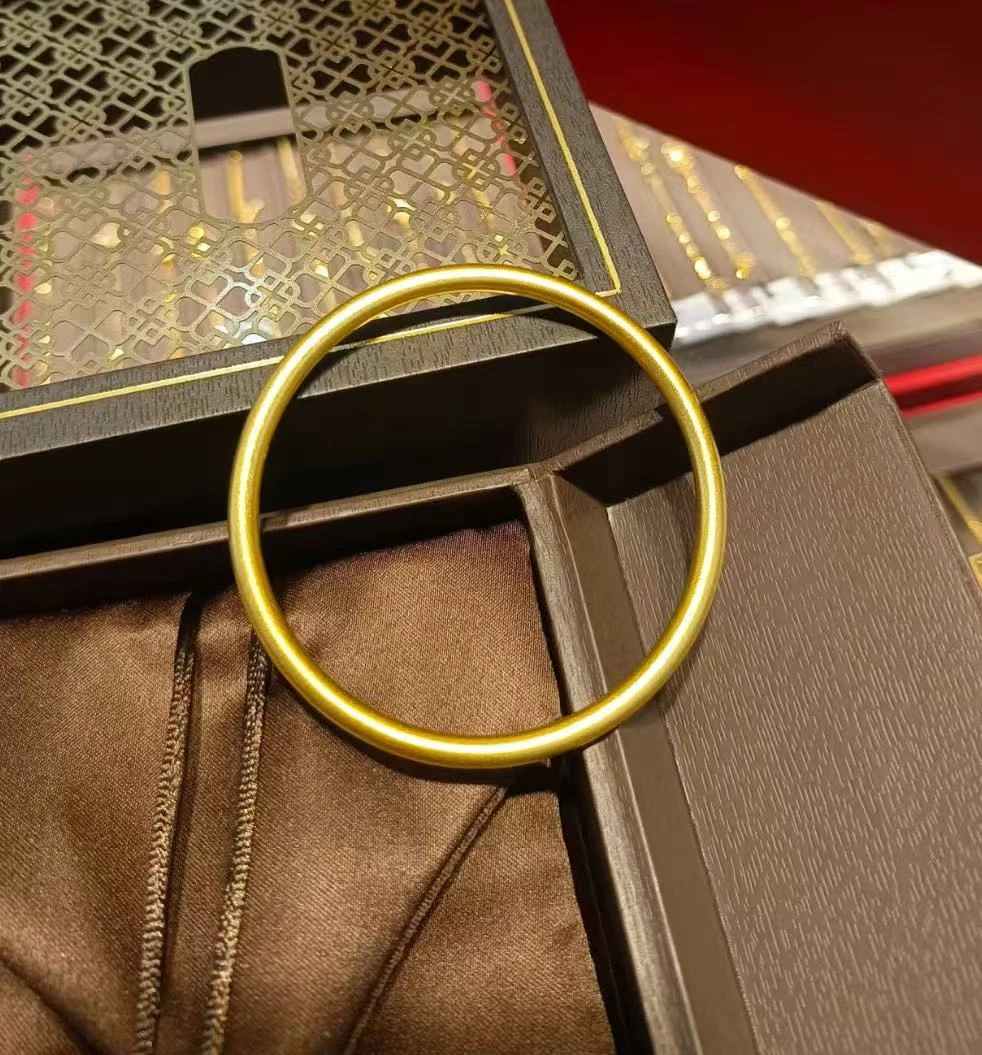 古法工艺大气好看素圈金色创意饰品