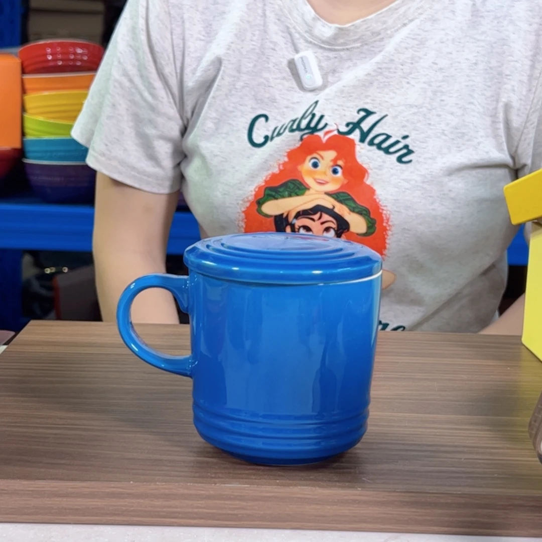 陶瓷马赛蓝带盖bei子