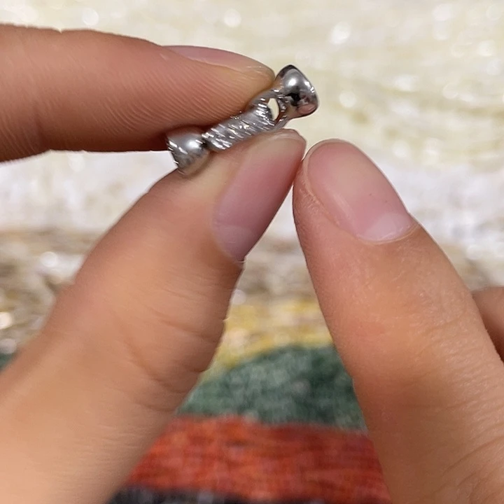 玛瑙/玉髓合金珠宝半成品4个银色小八子扣