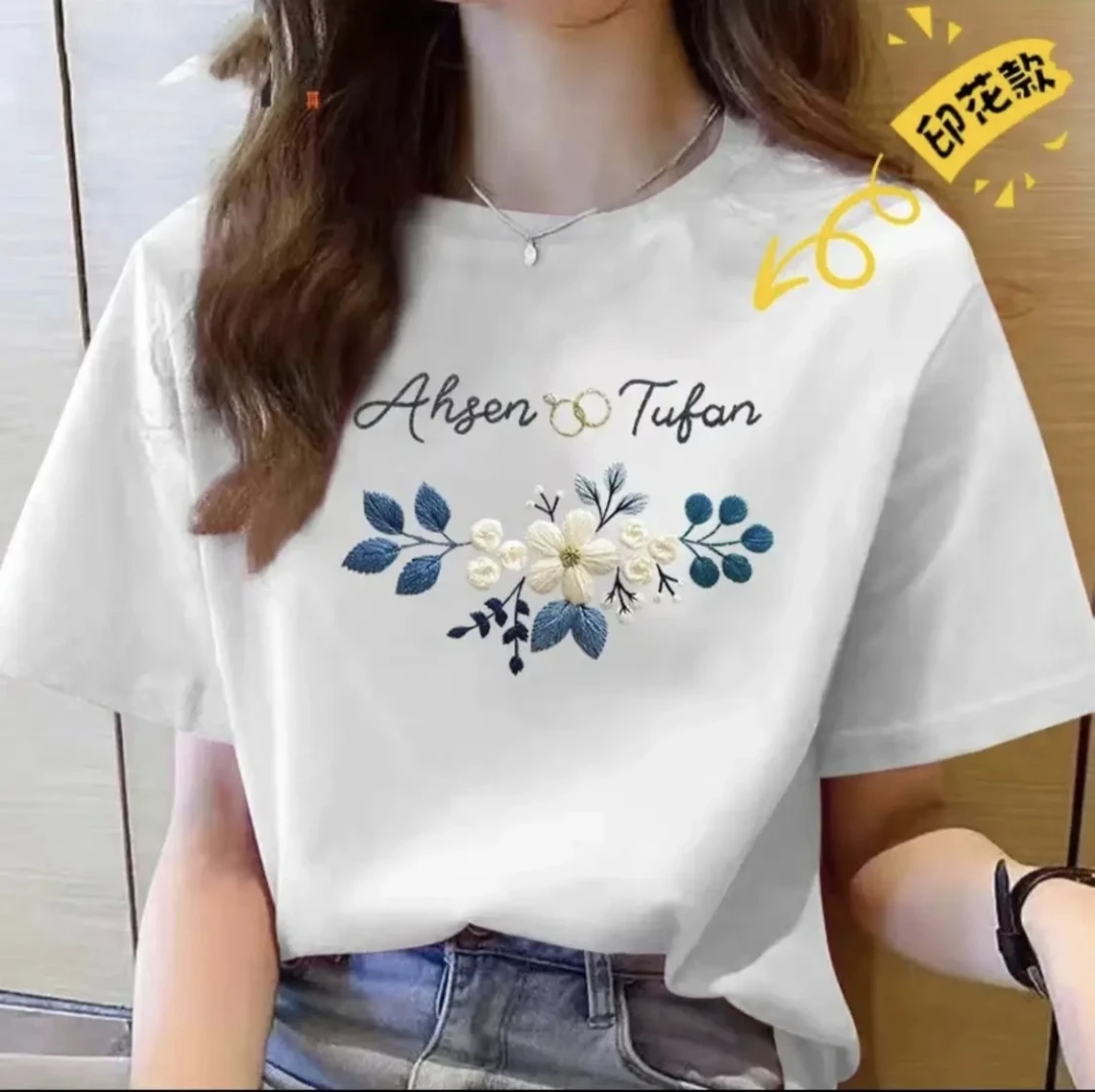 【印花款】重磅纯棉休闲百搭圆领半袖T恤夏季宽松时尚印花短袖20