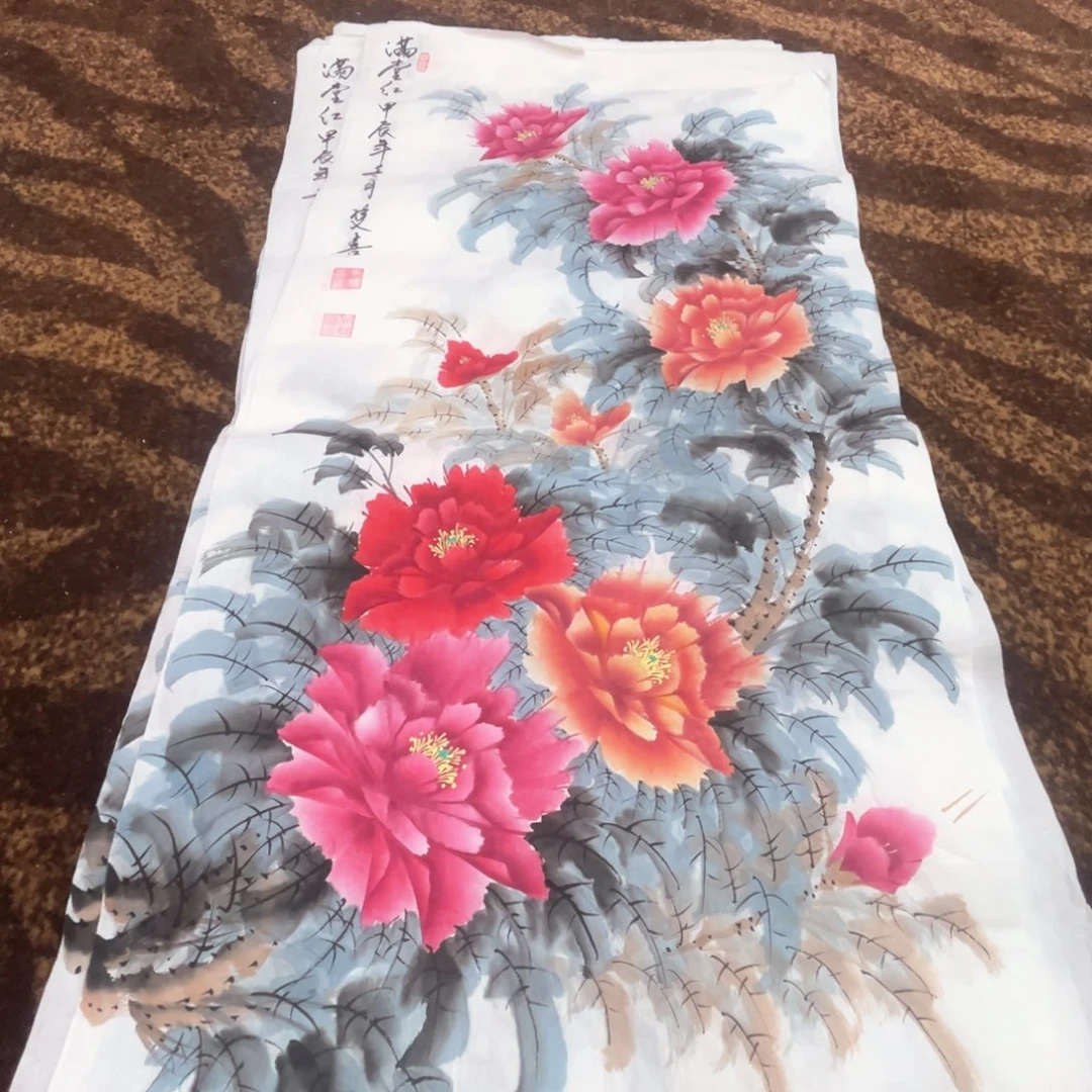 国画李双喜老师三尺牡丹1111