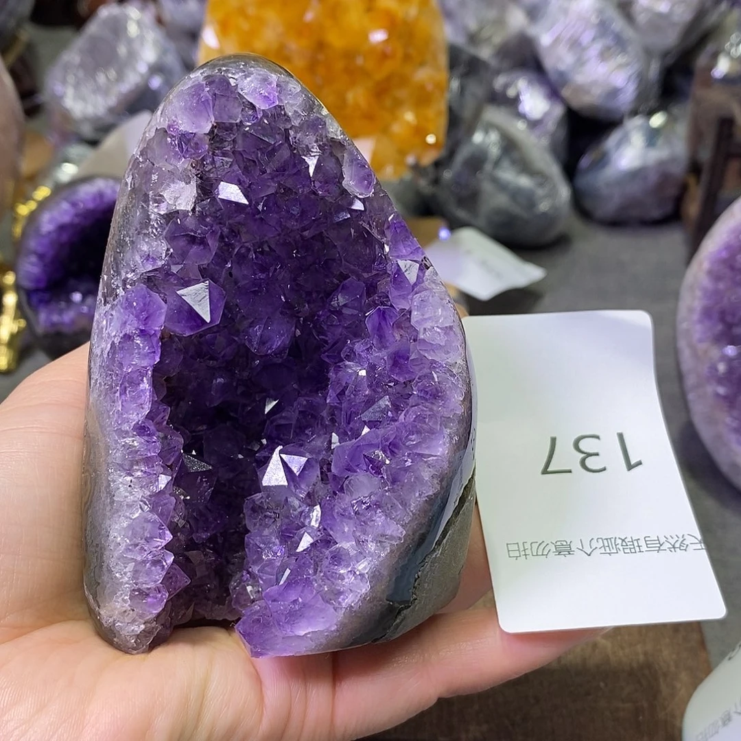 未镶嵌紫晶珠宝半成品