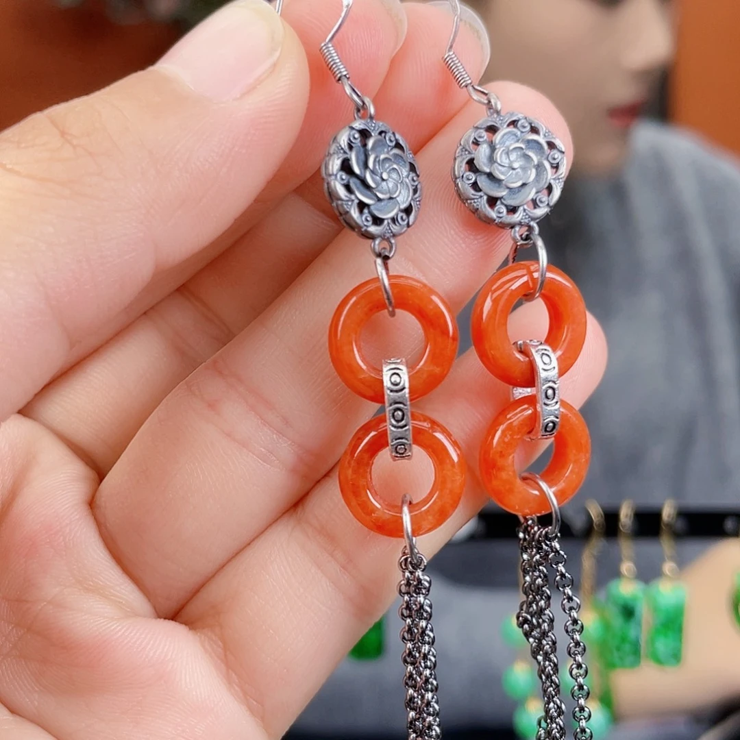 翡翠未镶嵌耳饰饰品