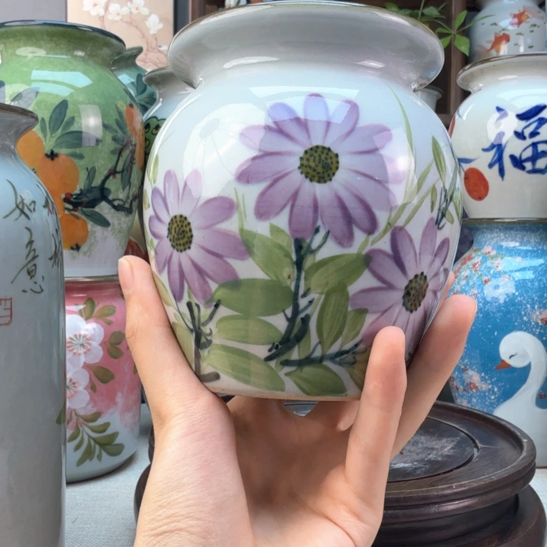 用***6景德镇陶瓷手绘花瓶无孔