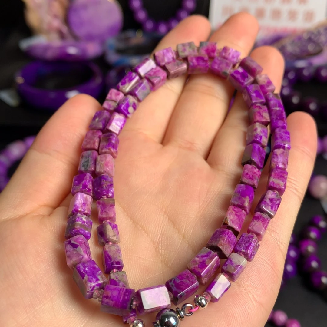 未镶嵌苏纪石（舒俱来）紫樱花项链