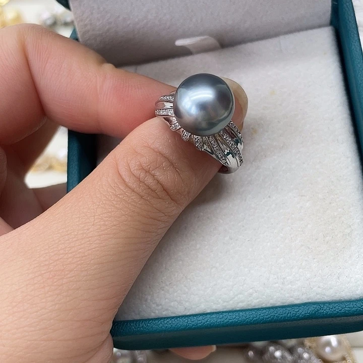 海水珍珠戒指银S925镶嵌