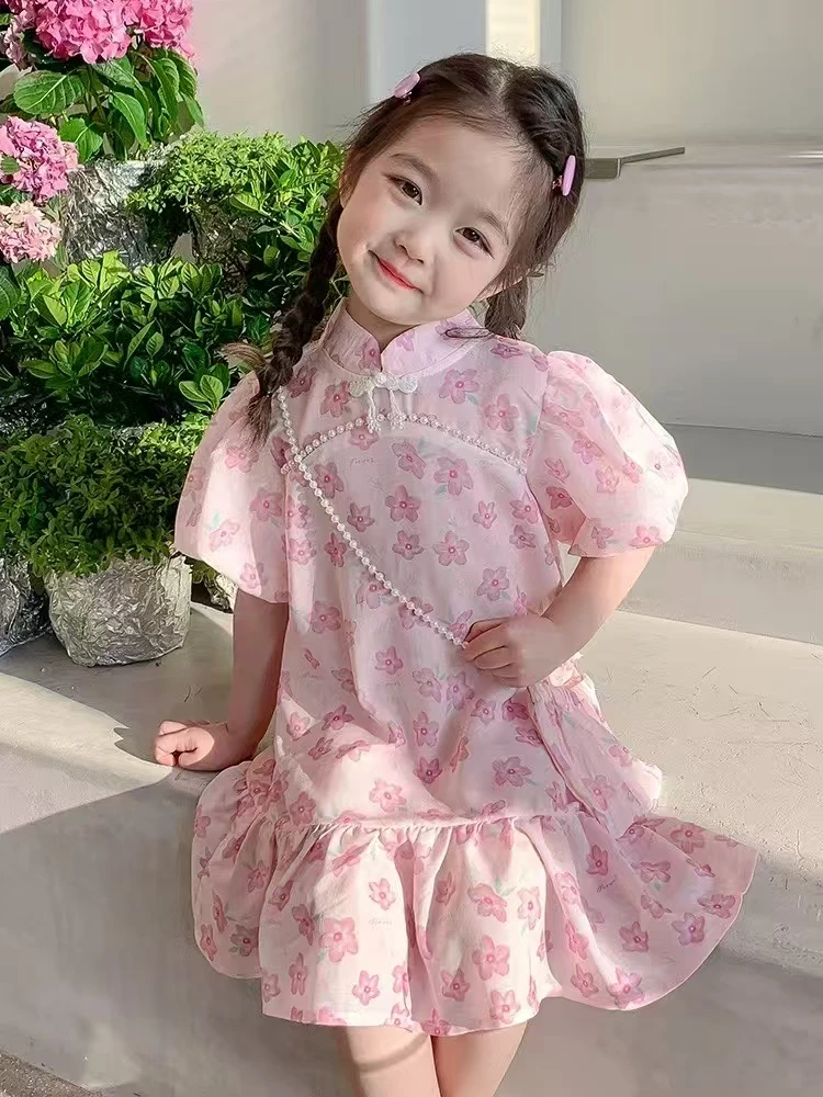 【9112】女童连衣裙夏季旗袍裙子2025新款洋气女孩时髦公主裙儿童
