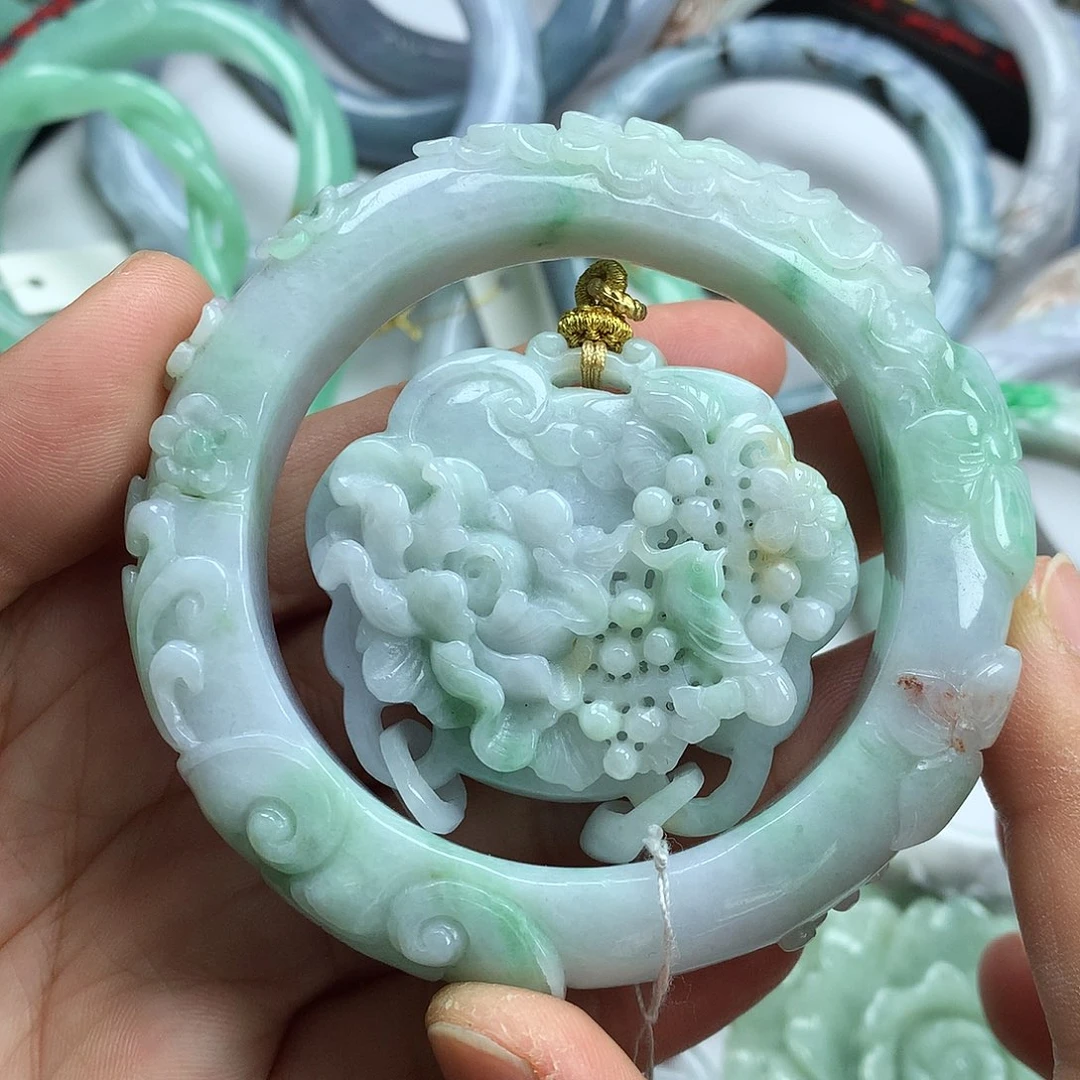翡翠未镶嵌手镯天然翡翠55.5