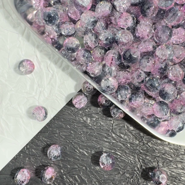 手工diy琉璃爆花玉碎冰魄龙纹瓷珠润珠透珠散珠手链手串银铜配件