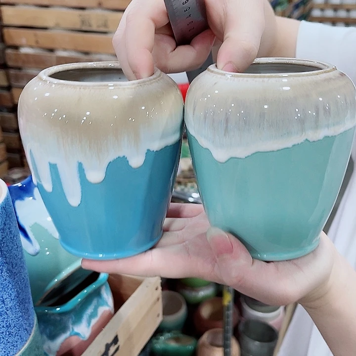 有孔，凑10元包邮陶瓷花盆发货！