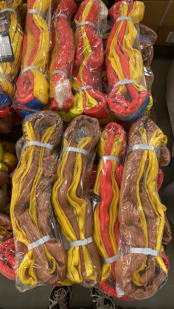 起岳柔性3吨2米双耳吊装带   国标6倍拉力