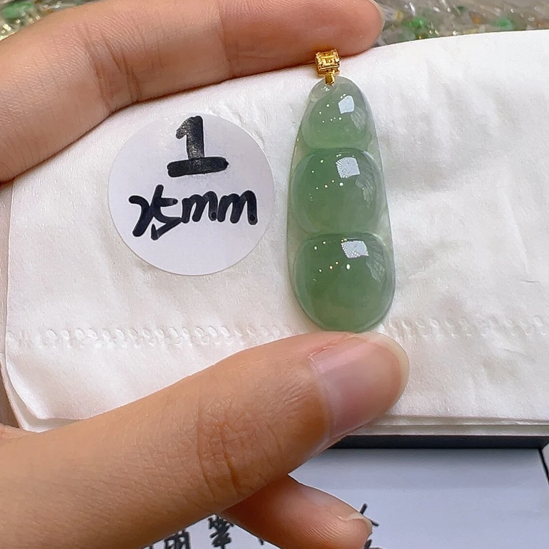 翡翠18K金镶嵌吊坠(不含链)翡翠