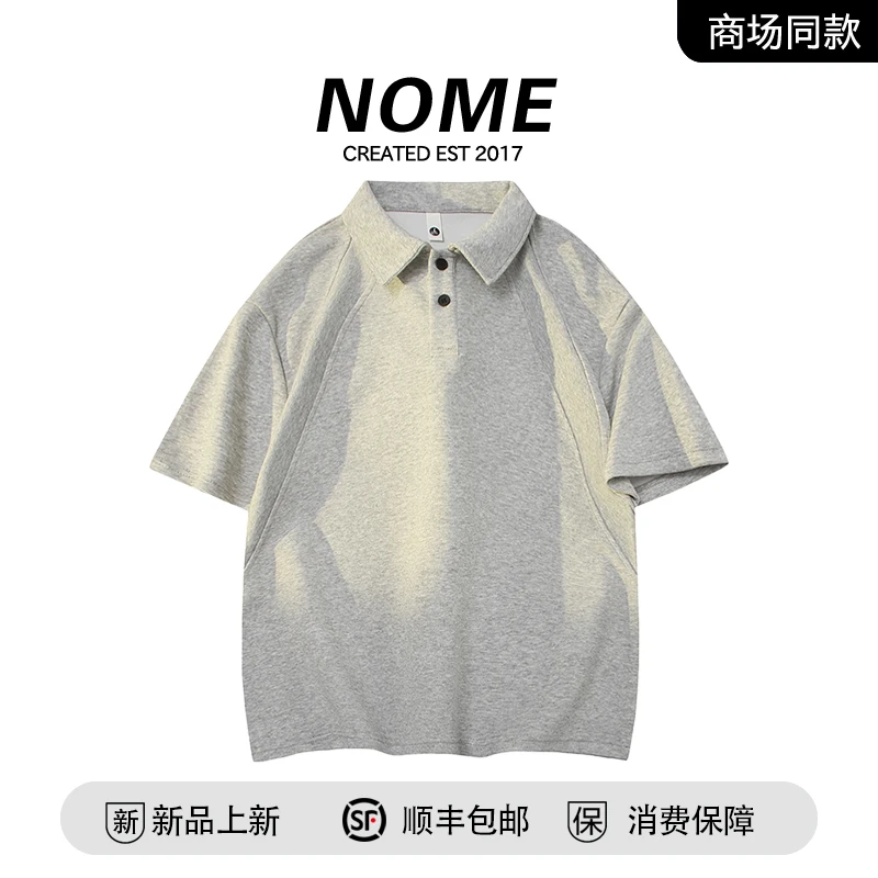 【品牌现货撤柜】NOME 日系拼接polo衫短袖T恤夏季男宽松潮牌五分袖