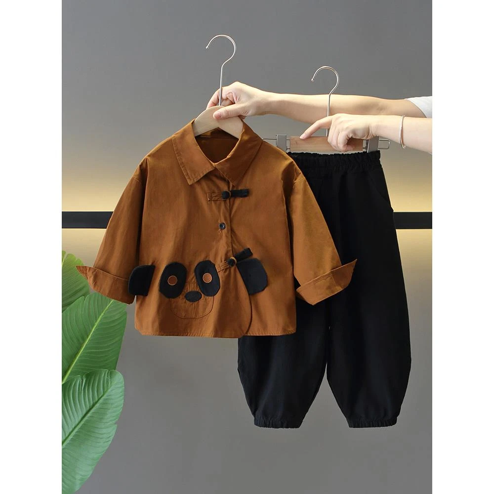 FAVMARTHA男童秋装套装2025春秋新款洋气宝宝时髦衣服儿童痞帅炸