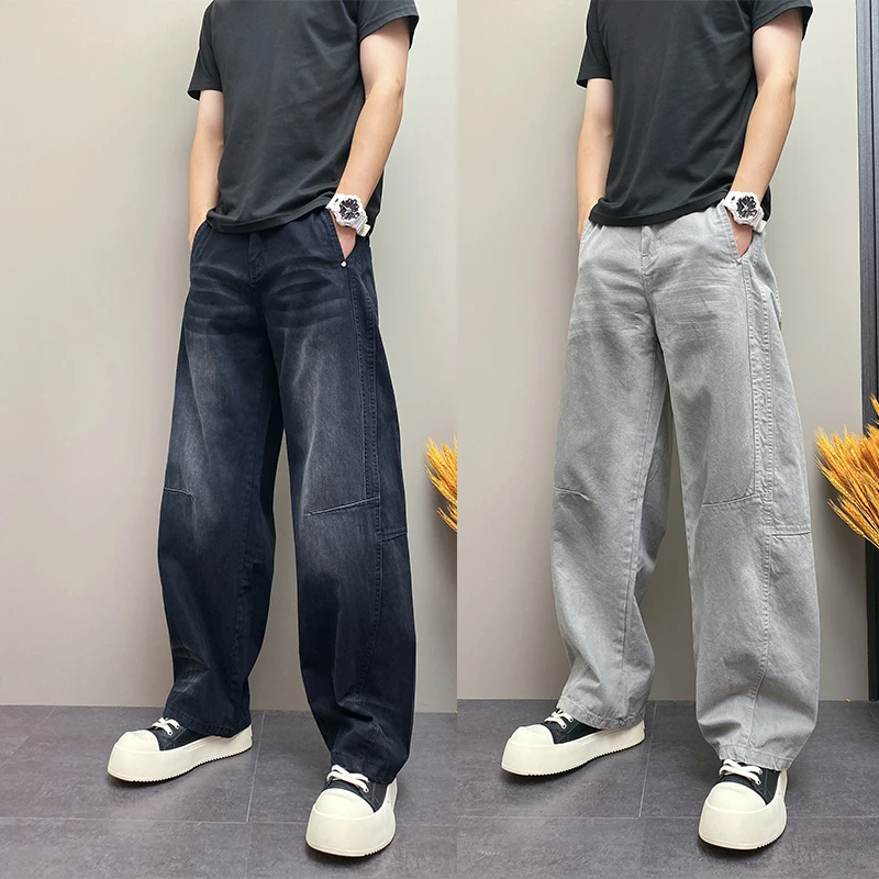 2025年秋季新款阔裤腿宽松高街痞帅时尚百搭男长裤男士宽松休闲裤