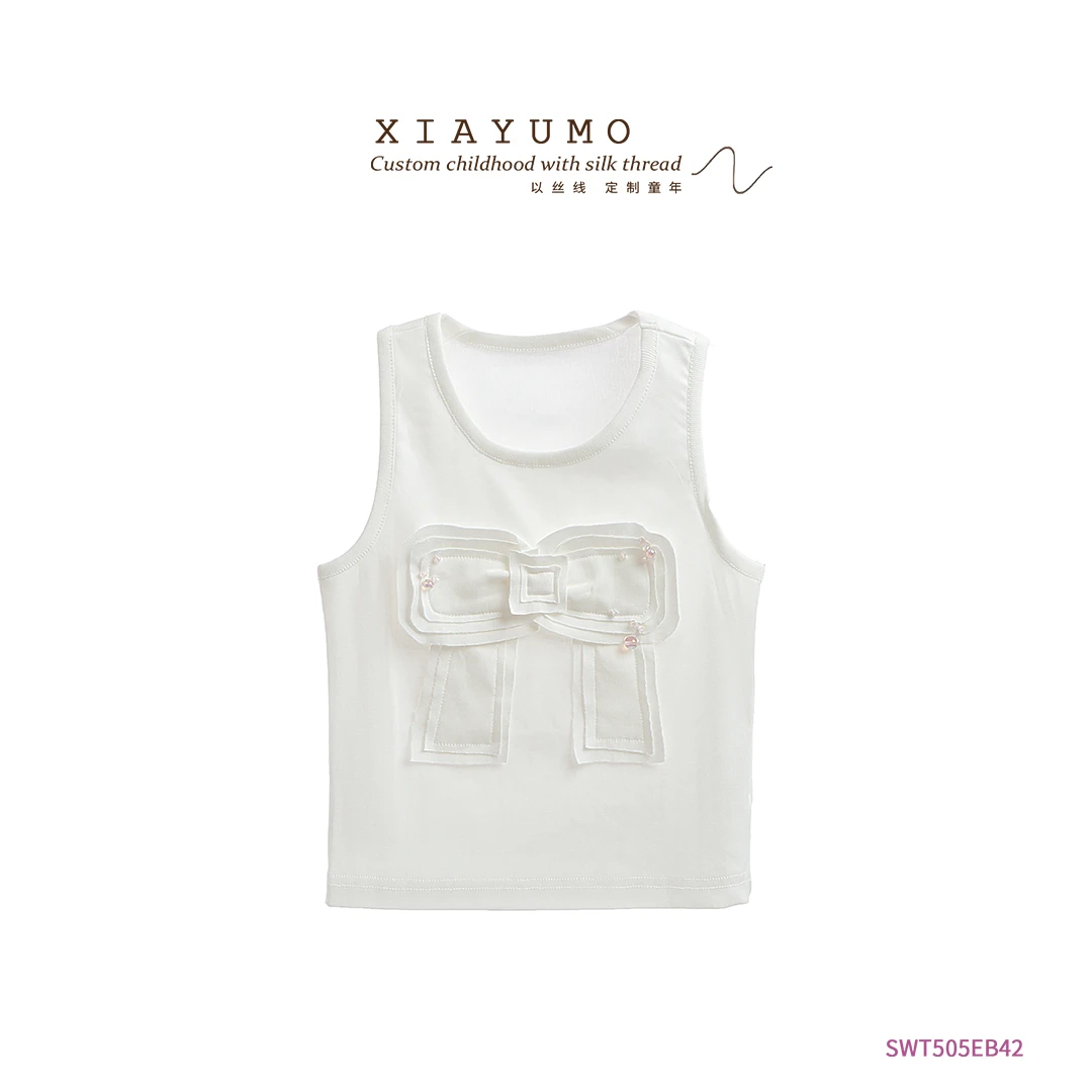 白色无袖T恤EB42浮力女童新款上新暂用浮力链接外套