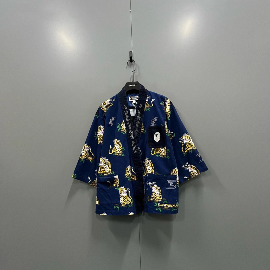 99新 maje c69 BAPE 老虎满印道袍 S码 016454