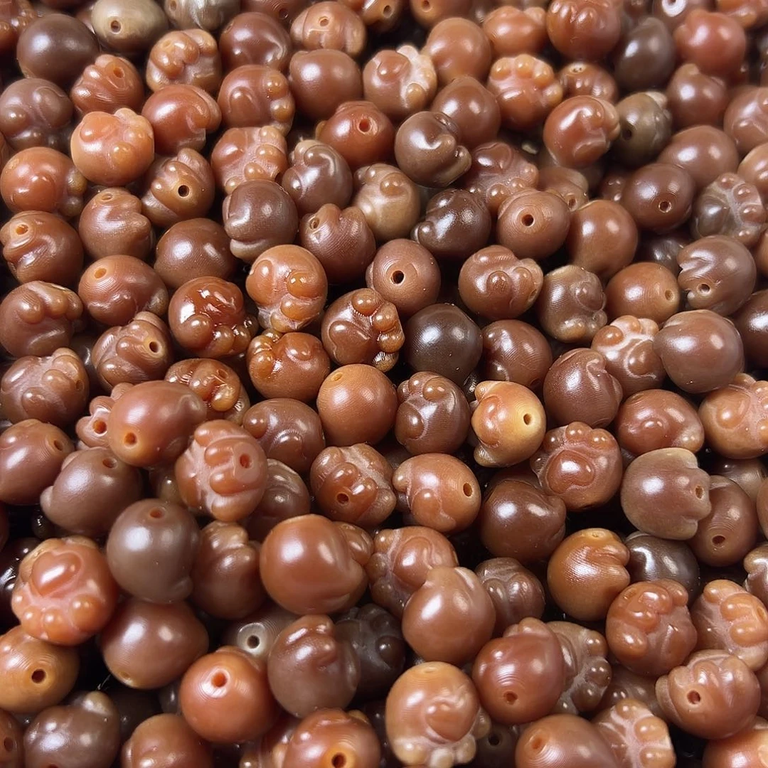 菩提根/象牙果手串咖爱心猫爪40颗