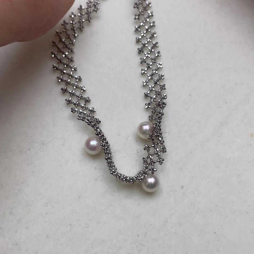 银S925镶嵌海水珍珠手绳