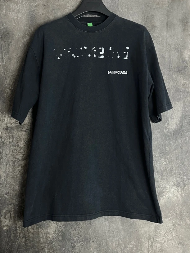 全新未使用 Balenciaga/巴黎世家 M码*1/黑白前后模糊短袖/00360