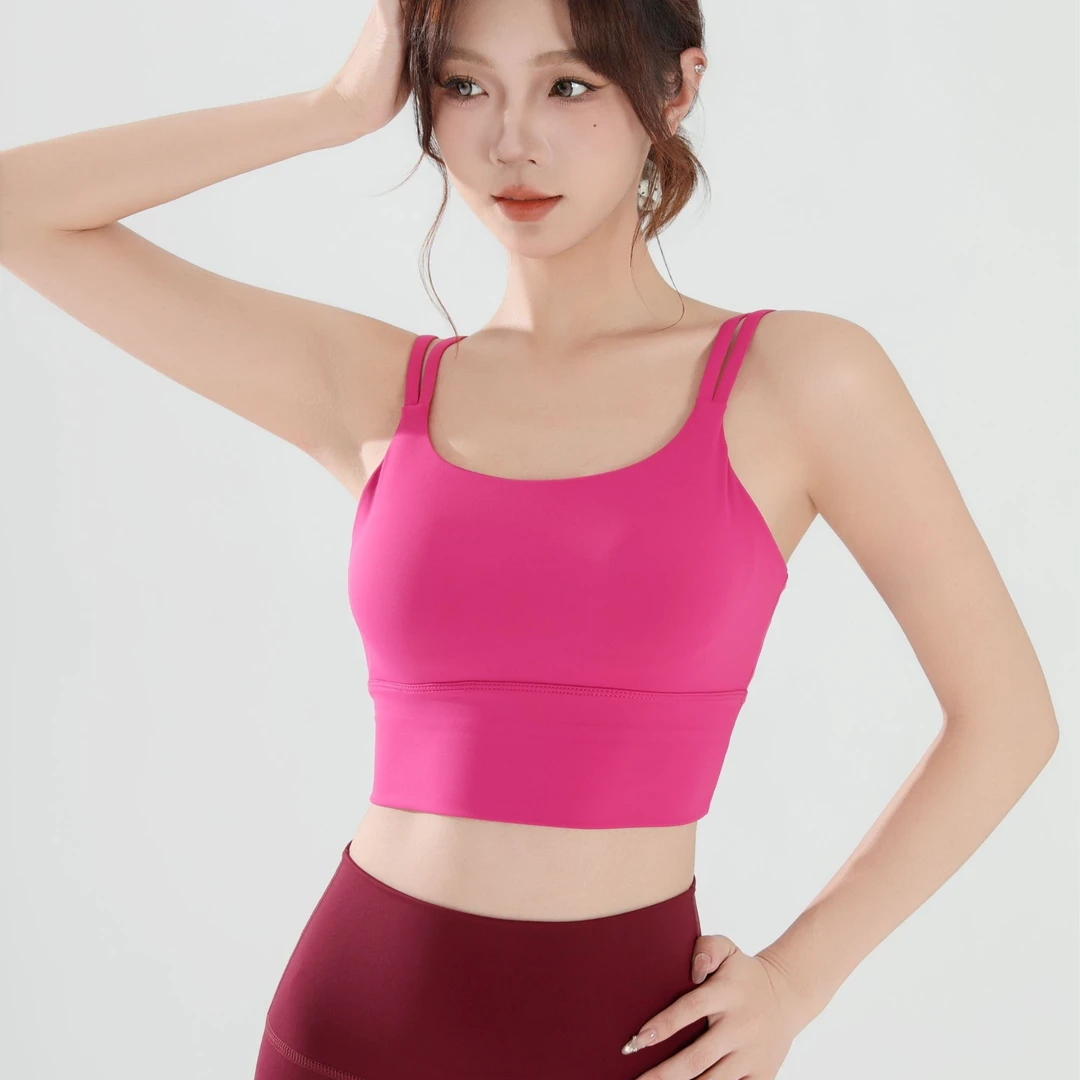 专业吊带一体式运动防震聚拢美女装文胸裸感套装跑步普拉提瑜伽服