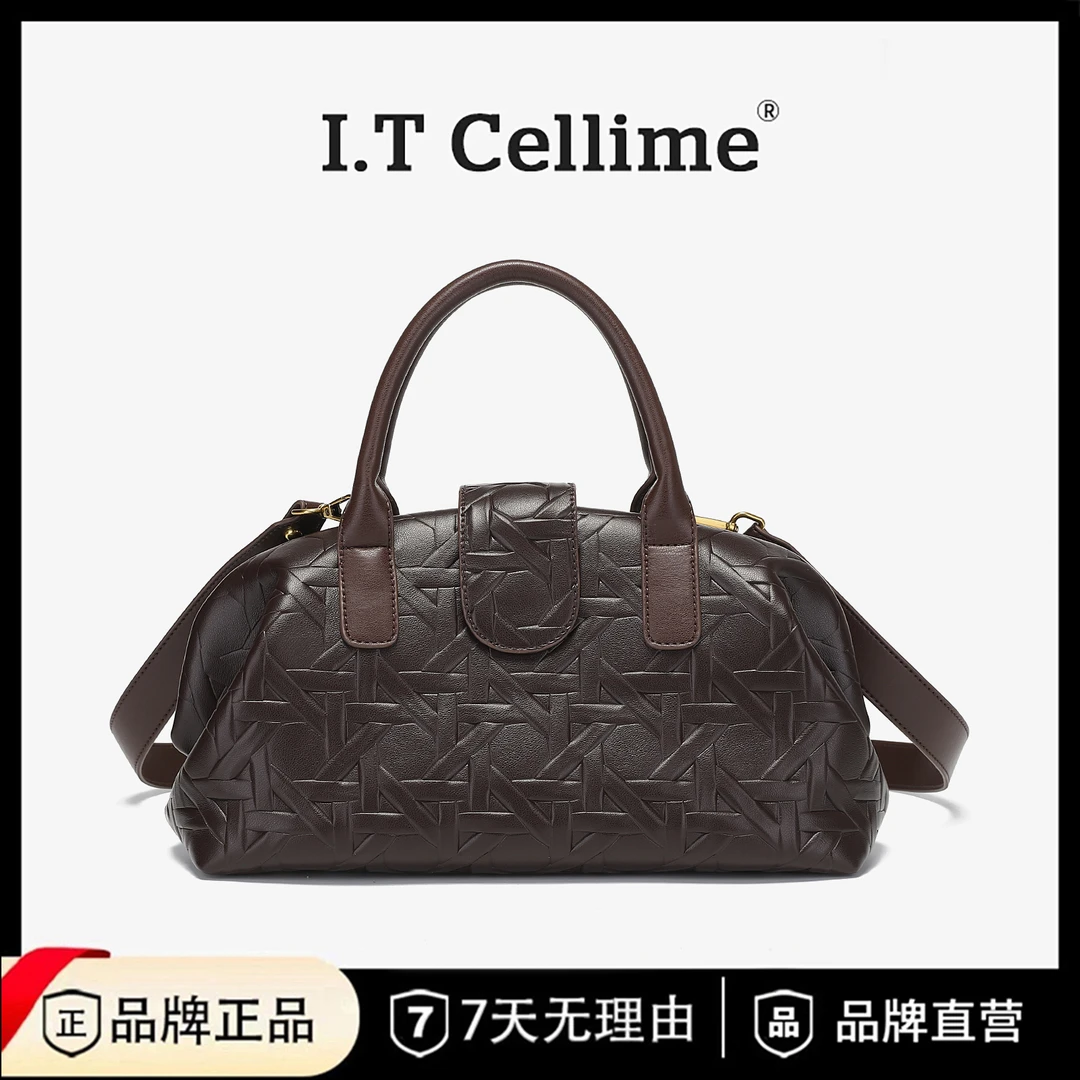 新款时尚女士单肩斜挎手提包38642咖色