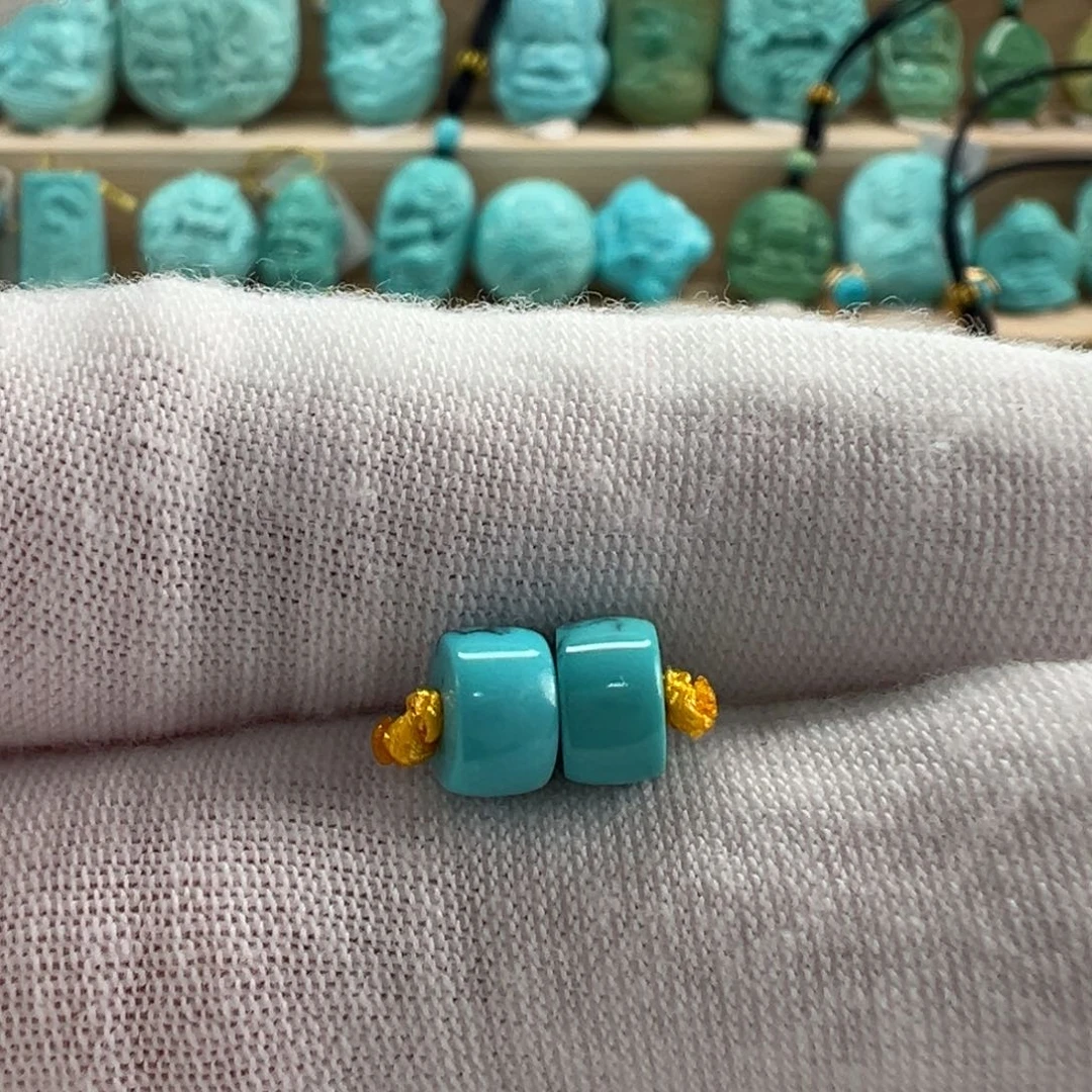 未镶嵌绿松石直切珠6.4x3.8mm