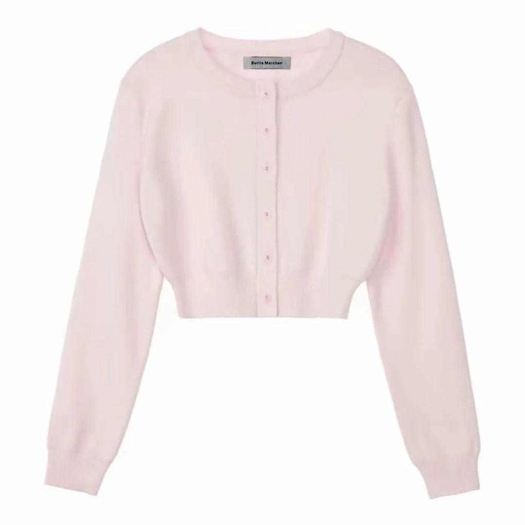 BottleMarchen-设计师品牌短款长袖针织开衫赵露思同款