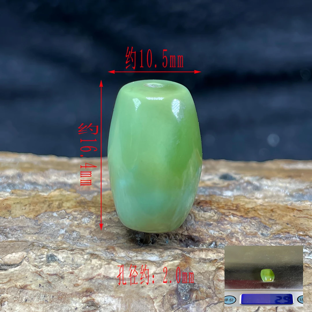 保真正品天然原矿绿松石特色菜籽绿水波纹桶珠单珠配珠顶珠腰珠