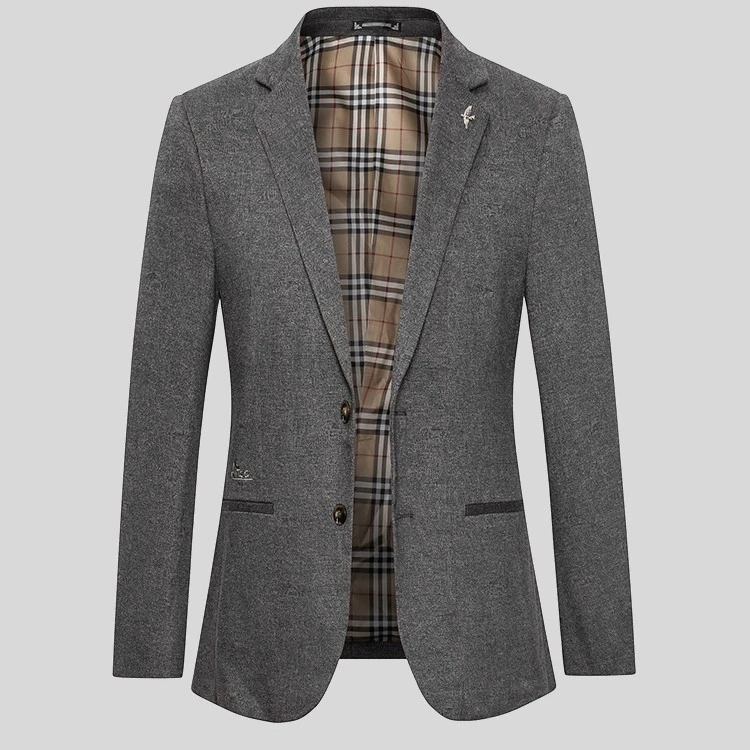 莱克斯顿男士春款商务针织单西通勤休闲男修身西服L030210113